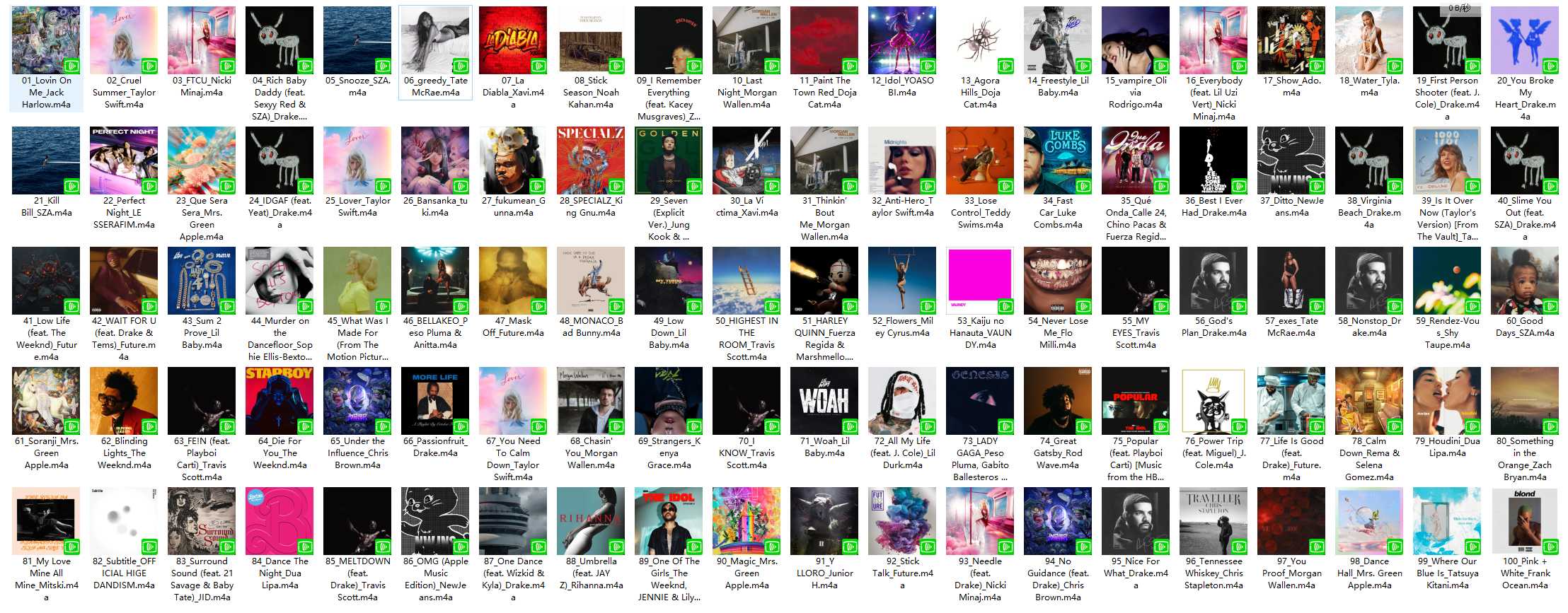 【AAC】Apple Music Top 100：全球（2024-01-10）
