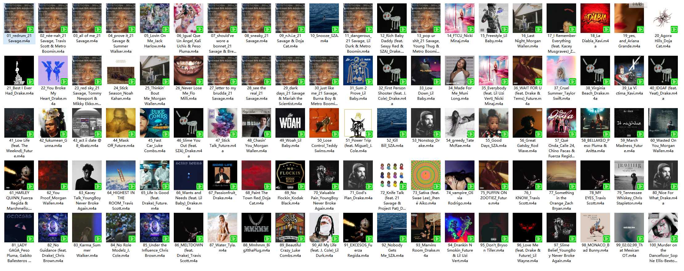 【AAC】Apple Music Top 100：美国（2024-01-19）