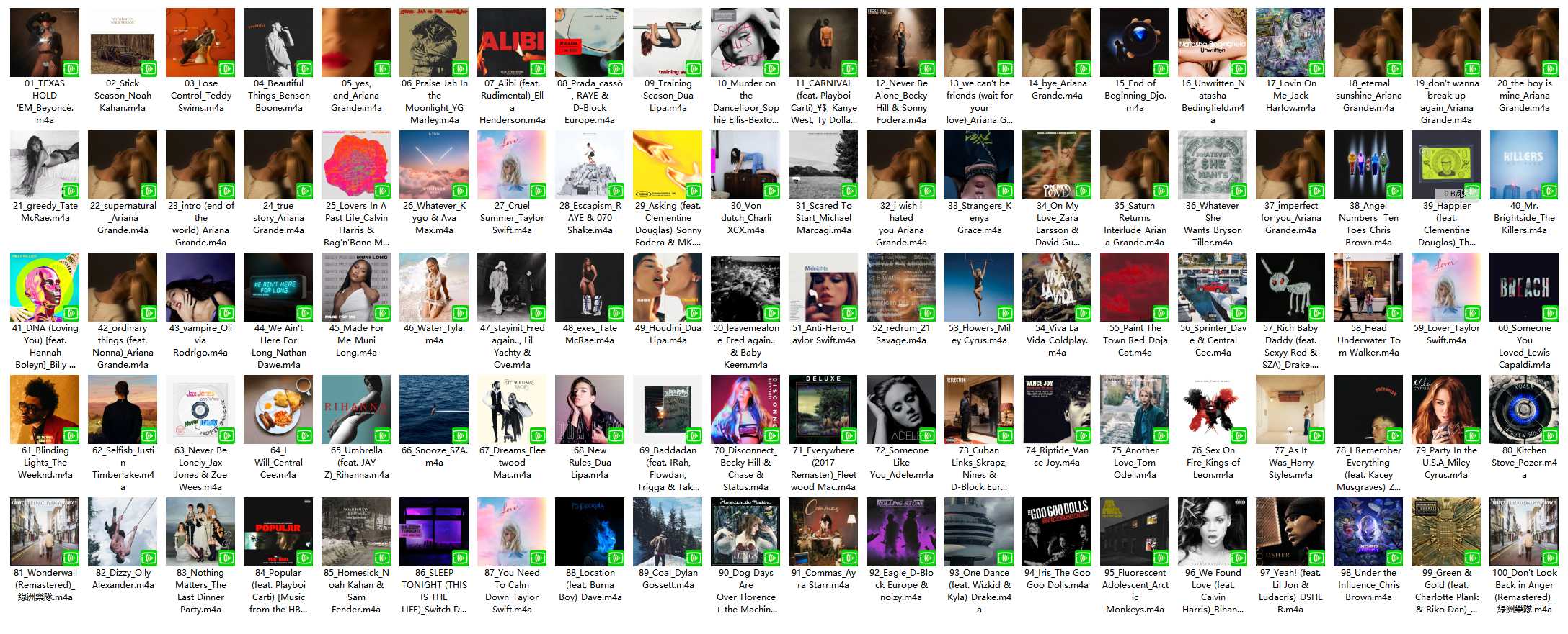 【AAC】Apple Music Top 100：英国（2024-03-09）