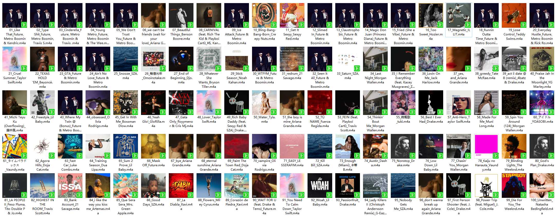 【AAC】Apple Music Top 100：全球（2024-03-29）