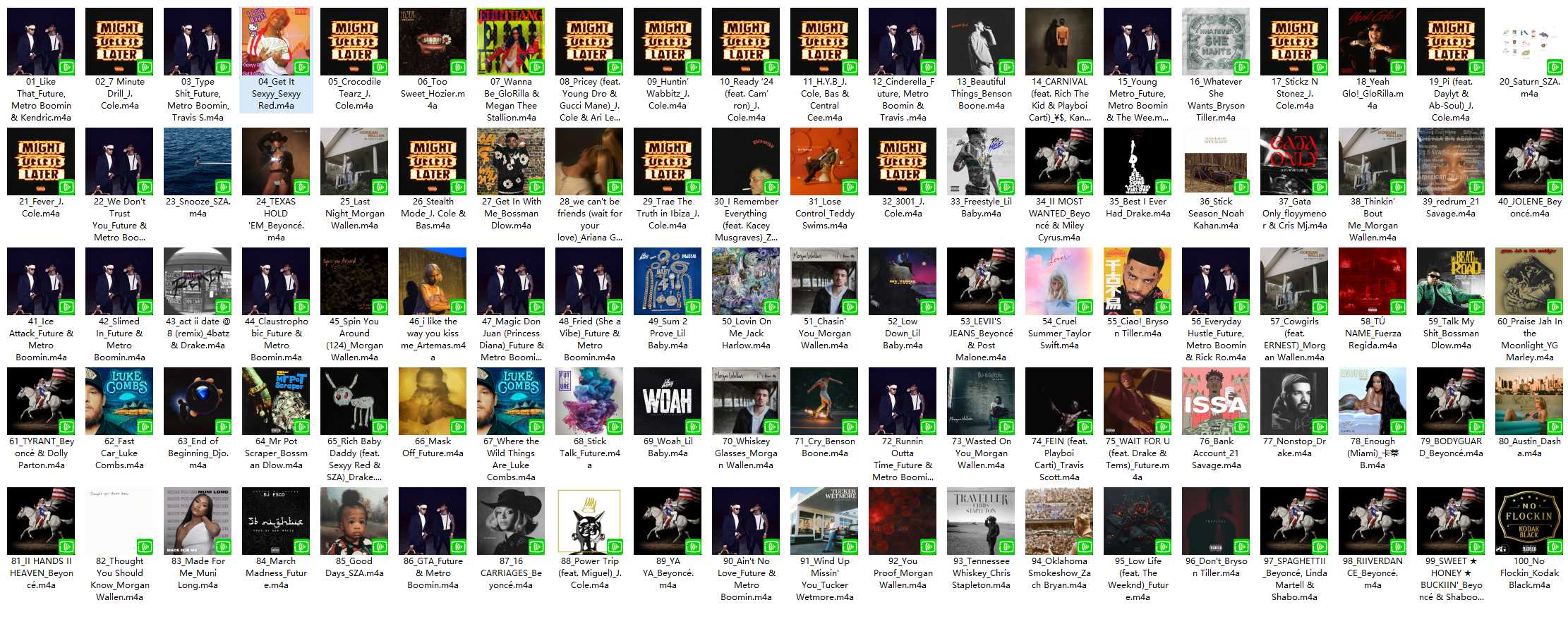 【AAC】Apple Music Top 100：美国（2024-04-09）